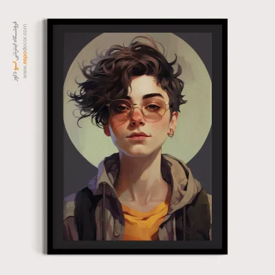 تابلو صورت مینیمال برای دفتر - قلب – تابلو چهره - اسپو دکور