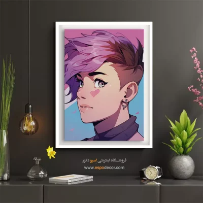 تابلو چهره هنری برای اتاق کار - عاشقی – تابلو چهره - اسپو دکور