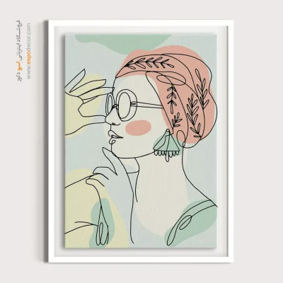 خرید تابلو صورت قاب‌دار برای اتاق کار - دلبند – تابلو چهره - اسپو دکور