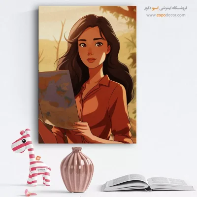 تابلو نقاشی چهره خطی برای اتاق خواب