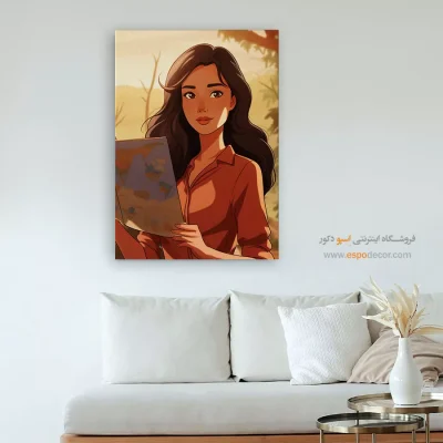 تابلو نقاشی چهره خطی برای اتاق خواب