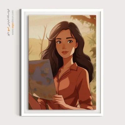 تابلو نقاشی چهره خطی برای اتاق خواب - دلدادگی – تابلو چهره - اسپو دکور