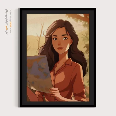 تابلو نقاشی چهره خطی برای اتاق خواب - دلدادگی – تابلو چهره - اسپو دکور