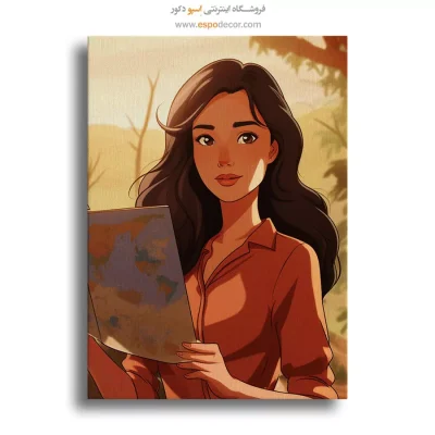 تابلو نقاشی چهره خطی برای اتاق خواب
