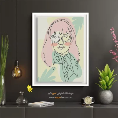 زیباترین تابلو مینیمال چهره هنری - همراهی – تابلو چهره - اسپو دکور