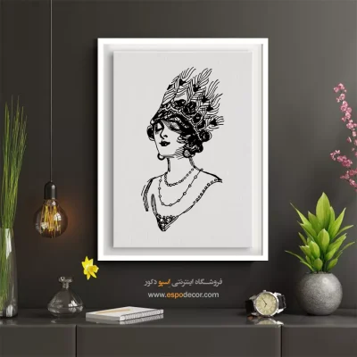 خرید تابلو چهره هنری برای کافه - نگاه تازه – تابلو چهره - اسپو دکور