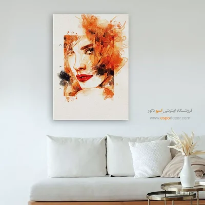 تابلو مینیمال چهره هنری برای اتاق خواب