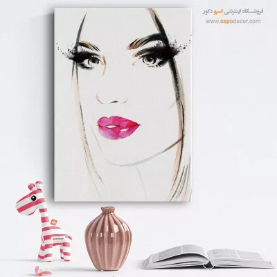 تابلو دکوراتیو چهره فانتزی برای دیوار طوسی