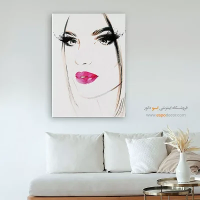 تابلو دکوراتیو چهره فانتزی برای دیوار طوسی