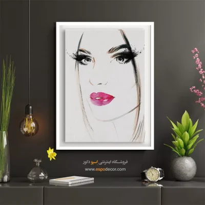 تابلو دکوراتیو چهره فانتزی برای دیوار طوسی - مجازی – تابلو چهره - اسپو دکور