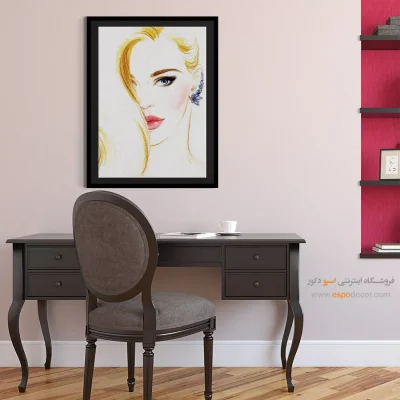 خرید تابلو صورت هنری برای دیوار طوسی - روز – تابلو چهره - اسپو دکور