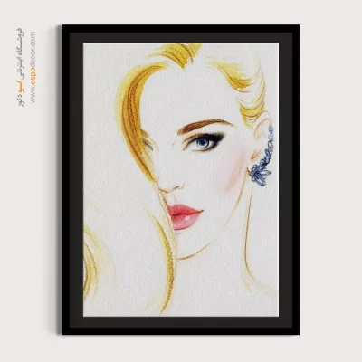 خرید تابلو صورت هنری برای دیوار طوسی - روز – تابلو چهره - اسپو دکور