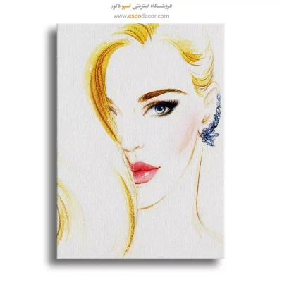 خرید تابلو صورت هنری برای دیوار طوسی