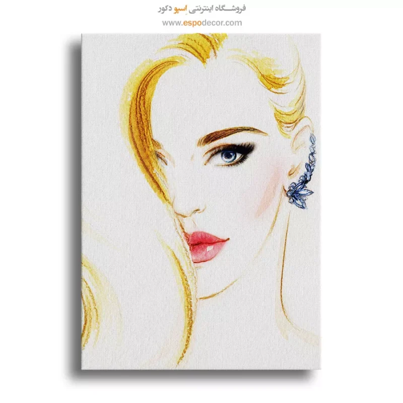 خرید تابلو صورت هنری برای دیوار طوسی