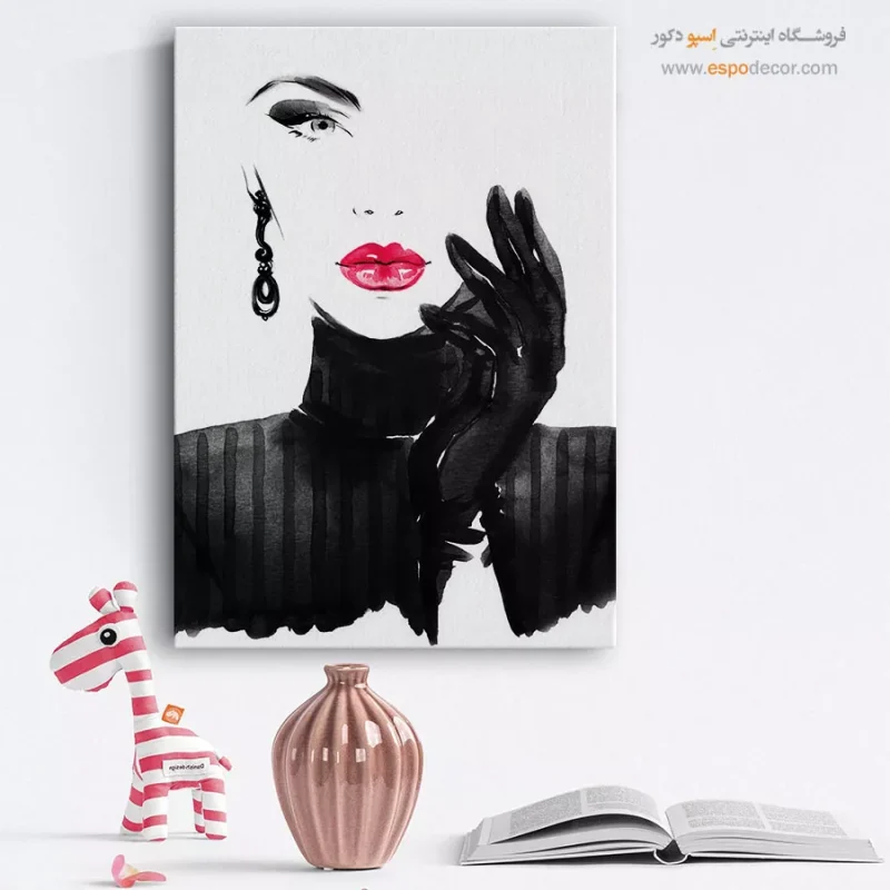 تابلو پرتره قاب‌دار برای دیوار طوسی