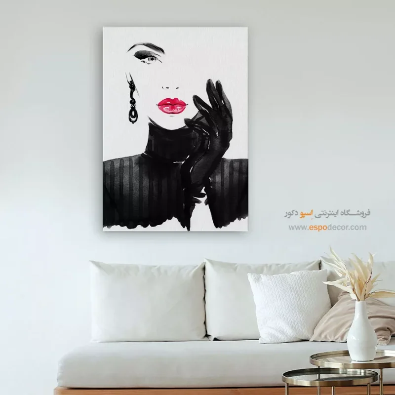تابلو پرتره قاب‌دار برای دیوار طوسی