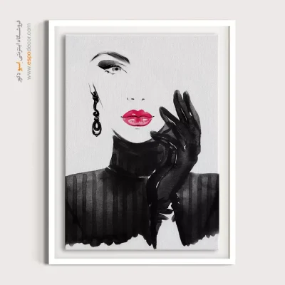 تابلو پرتره قاب‌دار برای دیوار طوسی - جلوه نوین – تابلو چهره - اسپو دکور