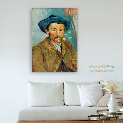 خرید تابلو نقاشی چهره مدرن برای دیوار طوسی