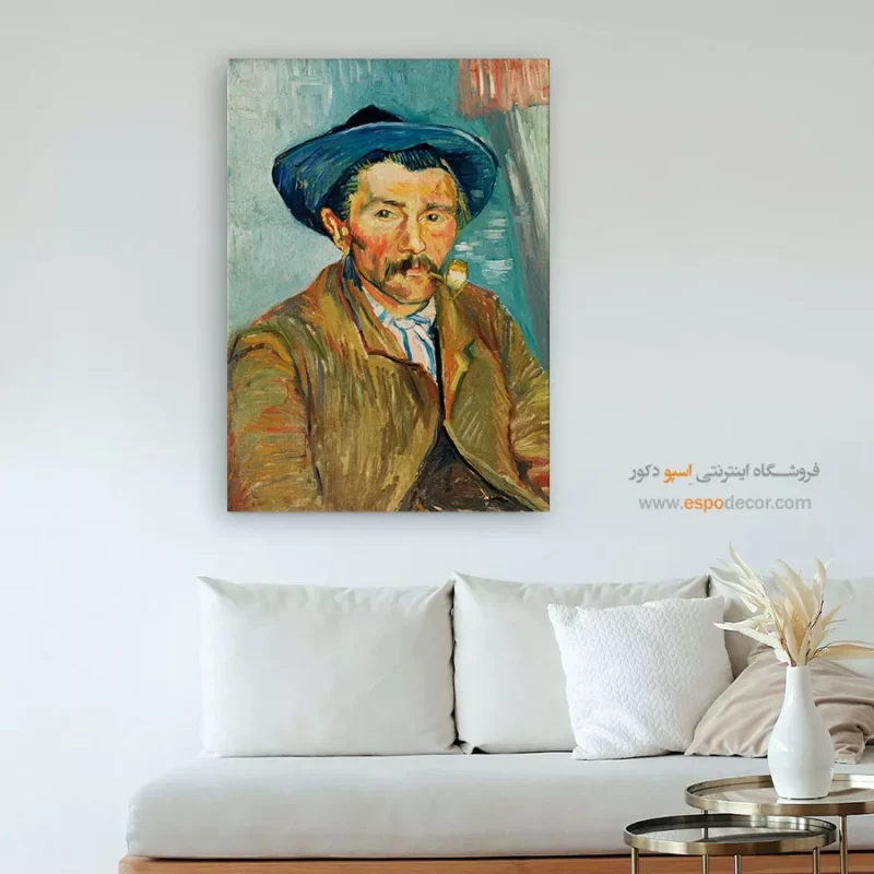خرید تابلو نقاشی چهره مدرن برای دیوار طوسی