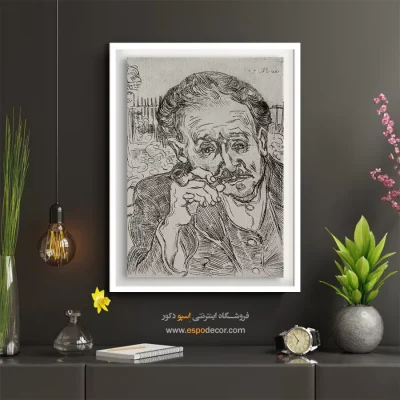 تابلو نقاشی از چهره برای خانه - مردی در حال سیگار کشیدن – تابلو چهره - اسپو دکور