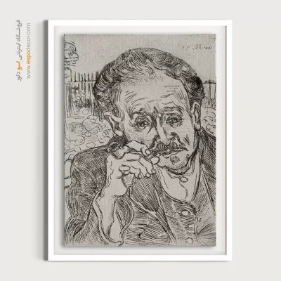 تابلو نقاشی از چهره برای خانه - مردی در حال سیگار کشیدن – تابلو چهره - اسپو دکور