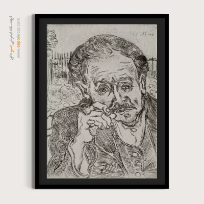 تابلو نقاشی از چهره برای خانه - مردی در حال سیگار کشیدن – تابلو چهره - اسپو دکور