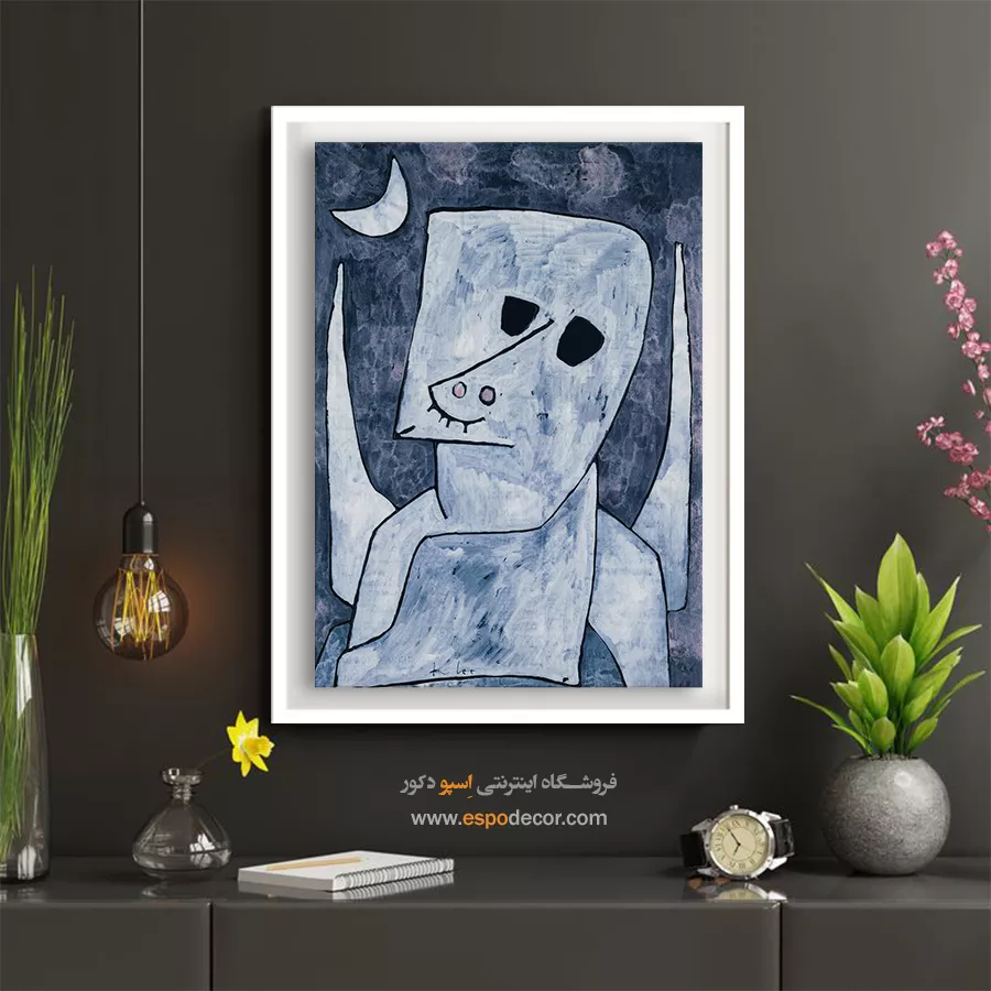 خرید تابلو چهره قابدار برای اتاق خواب - متقاضی فرشته اثر پاول کلی – تابلو چهره - اسپو دکور