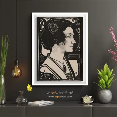 خرید تابلو پرتره بدون قاب برای اتاق کار - پرتره زن ناشناس اثر ریچارد رولند – تابلو چهره - اسپو دکور