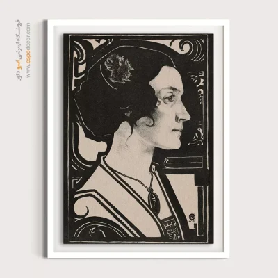 خرید تابلو پرتره بدون قاب برای اتاق کار - پرتره زن ناشناس اثر ریچارد رولند – تابلو چهره - اسپو دکور