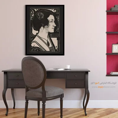خرید تابلو پرتره بدون قاب برای اتاق کار - پرتره زن ناشناس اثر ریچارد رولند – تابلو چهره - اسپو دکور