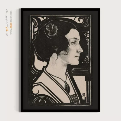 خرید تابلو پرتره بدون قاب برای اتاق کار - پرتره زن ناشناس اثر ریچارد رولند – تابلو چهره - اسپو دکور