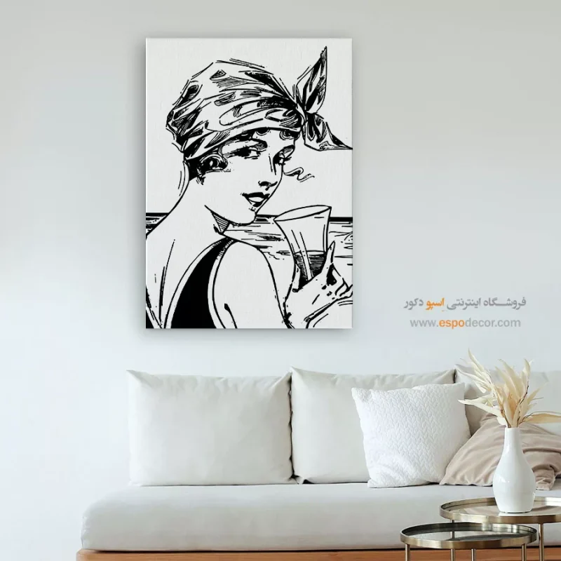 تابلو نقاشی چهره هنری برای اتاق خواب