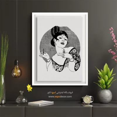 تابلو دکوراتیو چهره بدون قاب برای دیوار طوسی - طبیعت – تابلو چهره - اسپو دکور