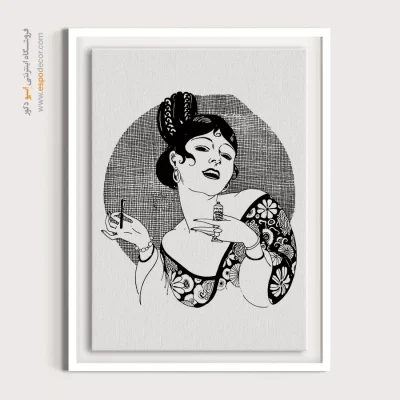 تابلو دکوراتیو چهره بدون قاب برای دیوار طوسی - طبیعت – تابلو چهره - اسپو دکور