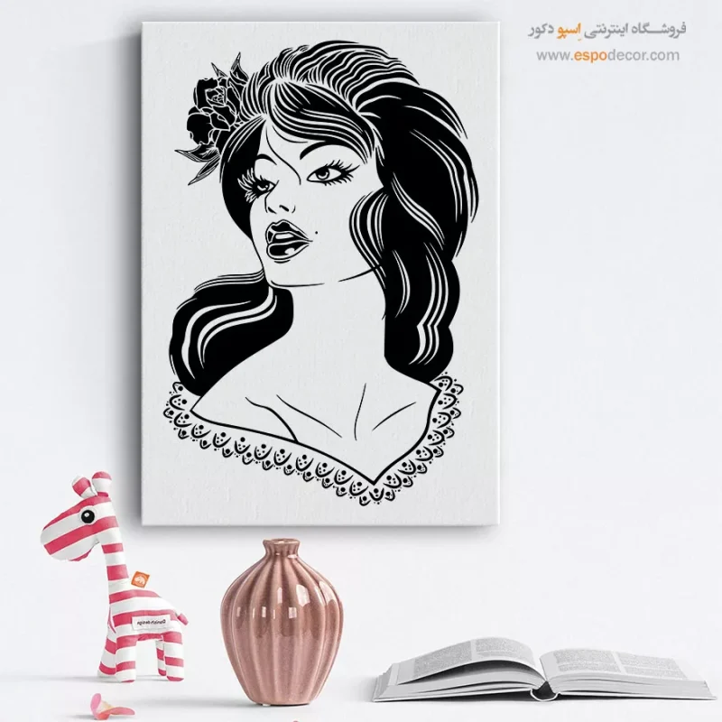 خرید تابلو دکوراتیو چهره سیاه سفید برای گالری