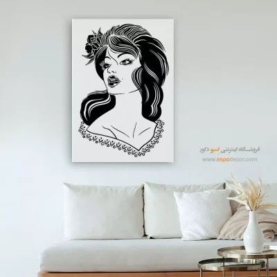 خرید تابلو دکوراتیو چهره سیاه سفید برای گالری