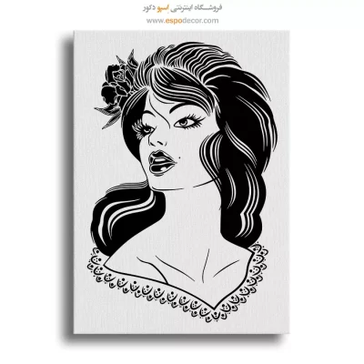 خرید تابلو دکوراتیو چهره سیاه سفید برای گالری