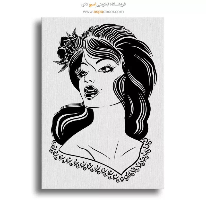 خرید تابلو دکوراتیو چهره سیاه سفید برای گالری