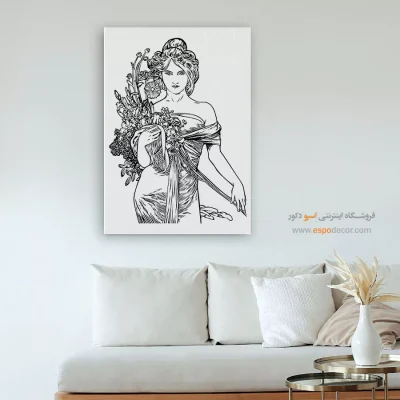 تابلو نقاشی چهره مینیمال برای کافه