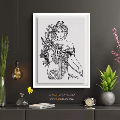 تابلو نقاشی چهره مینیمال برای کافه - زمستان – تابلو چهره - اسپو دکور