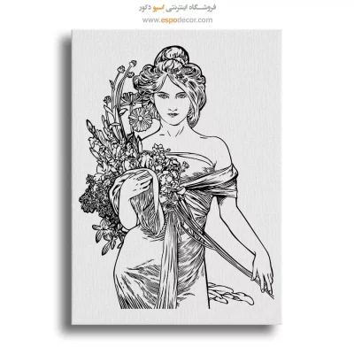 تابلو نقاشی چهره مینیمال برای کافه