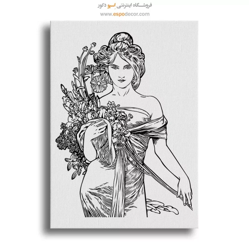 تابلو نقاشی چهره مینیمال برای کافه