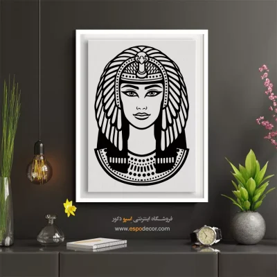 تابلو مینیمال چهره قاب‌دار برای اتاق خواب - نقش برگ – تابلو چهره - اسپو دکور