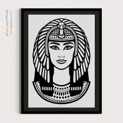 تابلو مینیمال چهره قاب‌دار برای اتاق خواب - نقش برگ – تابلو چهره - اسپو دکور