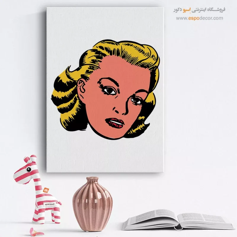 تابلو مینیمال چهره قاب‌دار برای پذیرایی