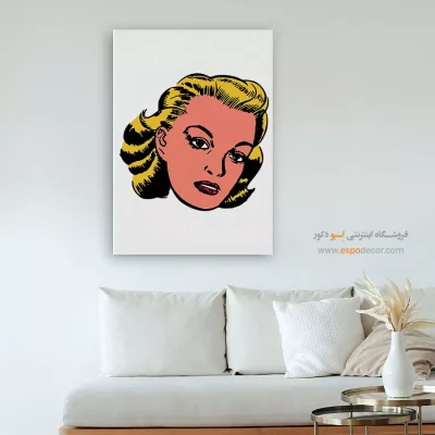تابلو مینیمال چهره قاب‌دار برای پذیرایی