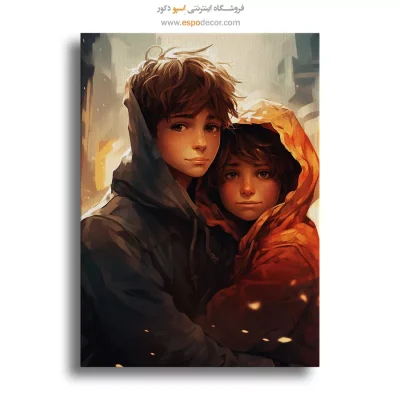 خرید تابلو صورت فانتزی برای دیوار طوسی