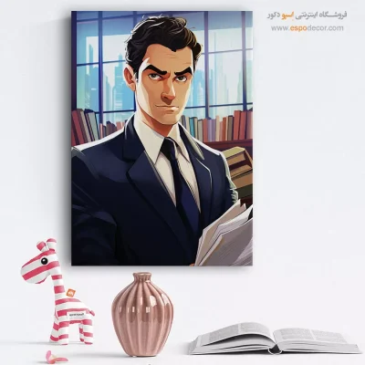 تابلو نقاشی چهره فانتزی برای دیوار طوسی