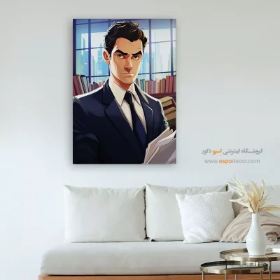 تابلو نقاشی چهره فانتزی برای دیوار طوسی