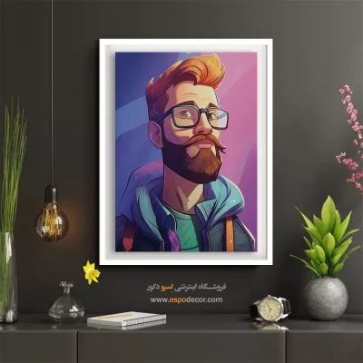 خرید تابلو چهره رنگی برای خانه - مینیمالیست – تابلو چهره - اسپو دکور